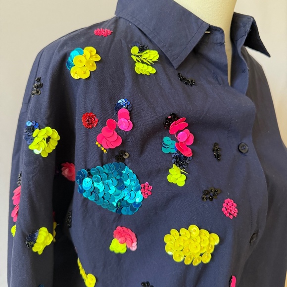 VILAGALLO SHIRT DRESS COTTON BREATHABLE NOVELTY LTD EDITION PIECE FLORAL 36 US 2 - Picture 5 of 11